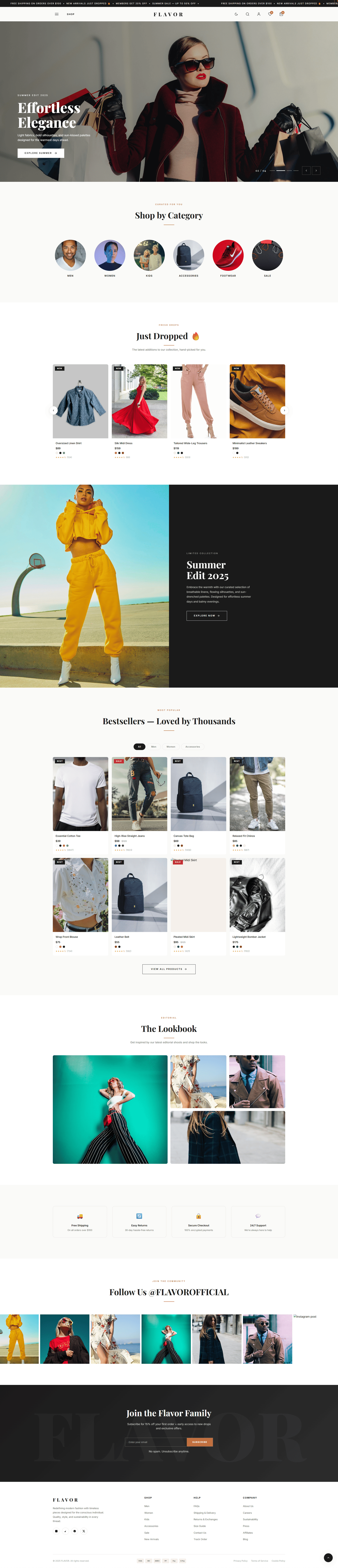 FLAVOR clothing ecommerce platform