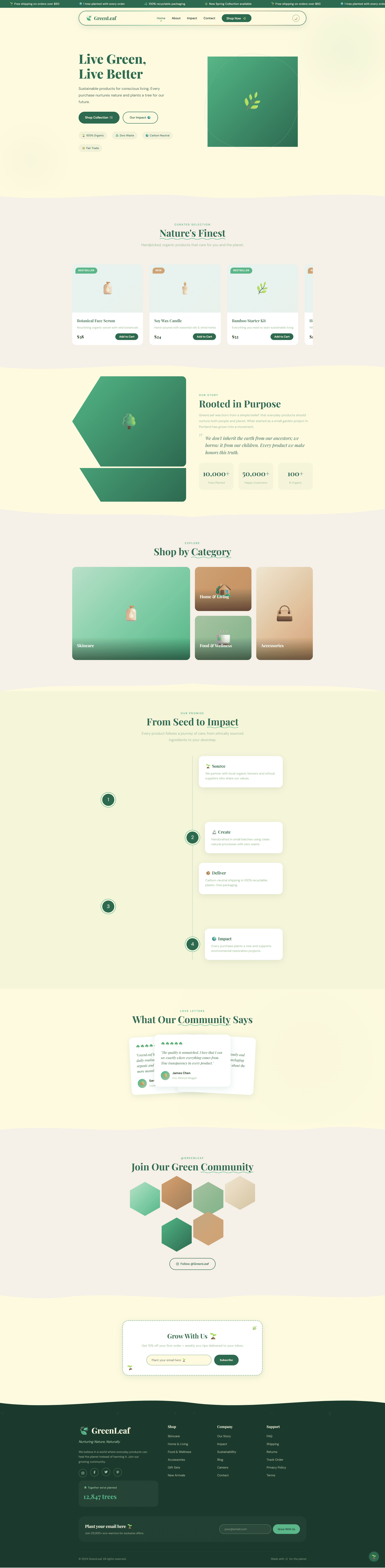 GreenLeaf eco-friendly brand website