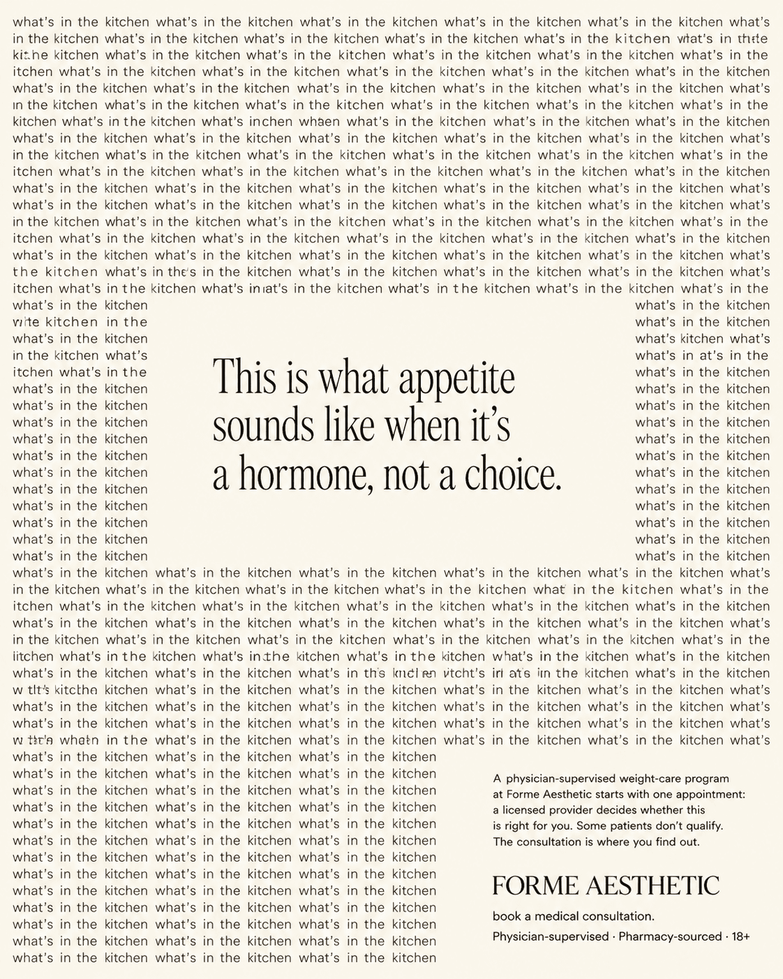 Forme Aesthetic biology-not-willpower GLP-1 creative